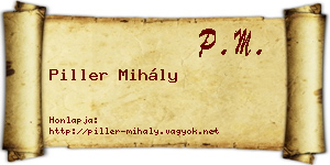 Piller Mihály névjegykártya